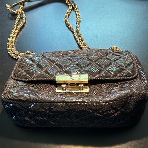 Elegant Micheal Kors Black Quilted Chain Shoulder Bag